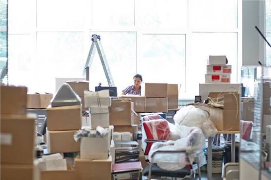 image of office goods packed and boxed