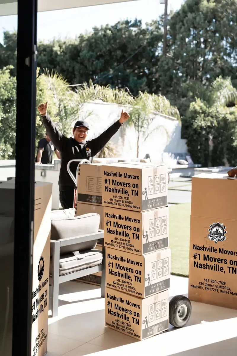 image of labled boxes by nashvile movers